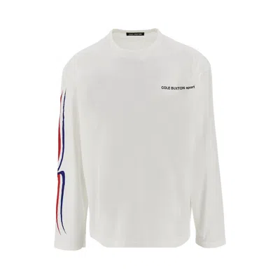 Cole Buxton Sport Logo-print Long-sleeve T-shirt In White