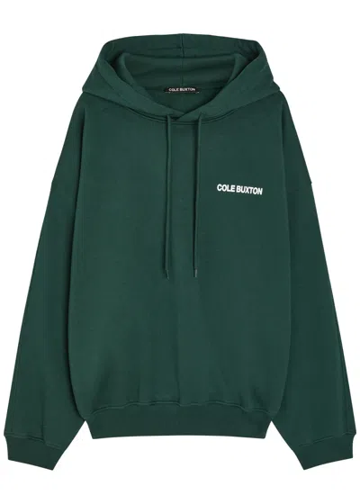 Cole Buxton Sportswear Hooded Printed Cotton Sweatshirt In Green