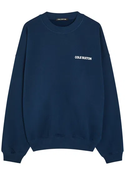 Cole Buxton Sportswear Logo-print Cotton Sweatshirt In Blue
