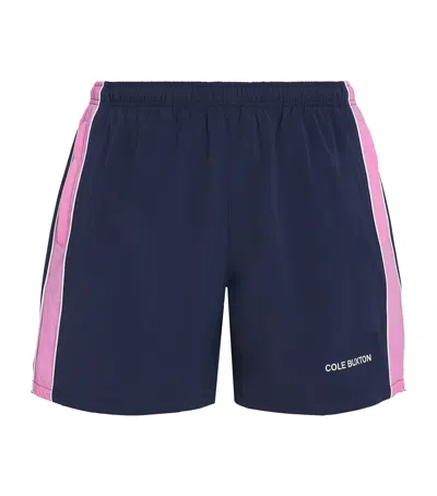 Cole Buxton Stripe Track Shorts In Blue