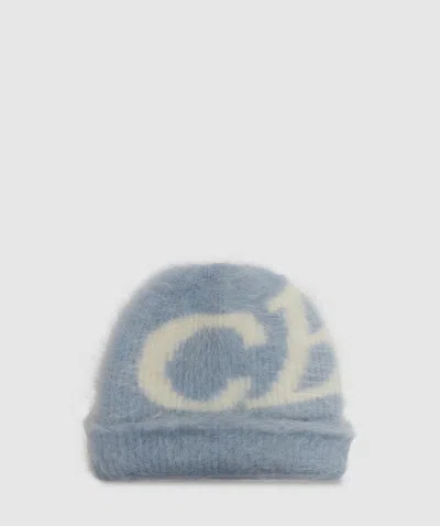 Cole Buxton Super Alpaca Logo Beanie In Baby Blue