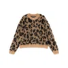 Cole Buxton Leopard Knit Sweatshirt In Multicolor