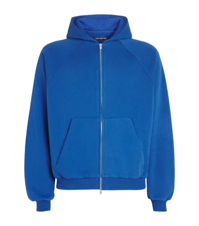 Cole Buxton Zip-up Cropped Hoodie In Blue