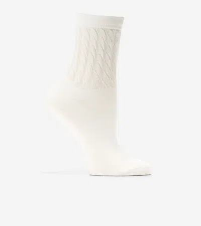 Cole Haan 1pk Cable Knit Anklet - White Size Osfa In Ivory