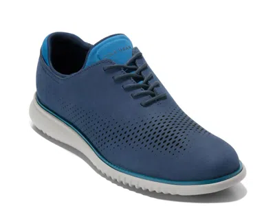 Cole Haan 2.zer Grand Laser Wingtip Oxford In Blue