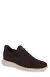 Cole Haan 2.zerogrand Laser Wing Derby In Black/grey Nubuck Leather