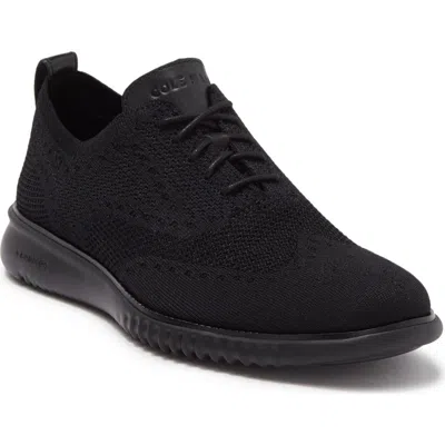 Cole Haan 2.zerogrand Stitchlite Water Resistant Wingtip In Black/bla