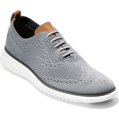 Cole Haan 2.zerogrand Stitchlite Water Resistant Wingtip In Ironstone/white