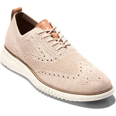 Cole Haan 2.zerogrand Stitchlite Wingtip In Sand Dollar/ivory