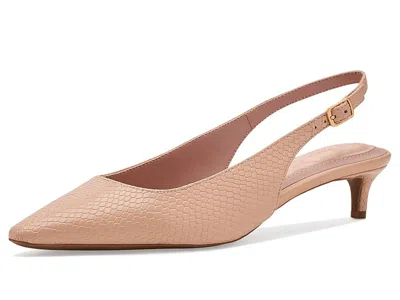 Cole Haan 35mm High Heel Go-to Jocelyn Slingback Pumps High Heels Soft Buff Snake Print Leather: 6 B - Medium In Pink