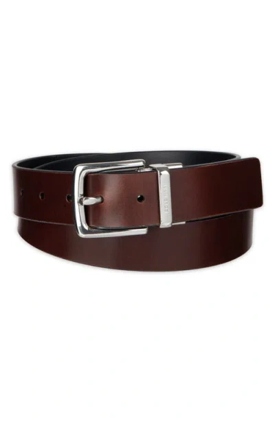 Cole Haan 35mm Reversible Leather Belt In Burgundy