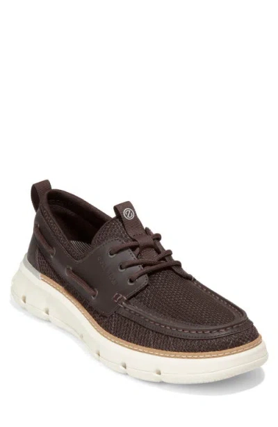 Cole Haan 4.zerogrand Regatta Boat Shoe In Chocolate/grey/ivory