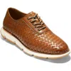 Cole Haan 4.zerogrand Woven Oxford In British Tan Leather/ivory