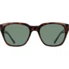 Cole Haan 54mm Modified Rectangular Sunglasses In Tortoise