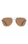 Cole Haan 55mm Aviator Sunglasses In Metallic