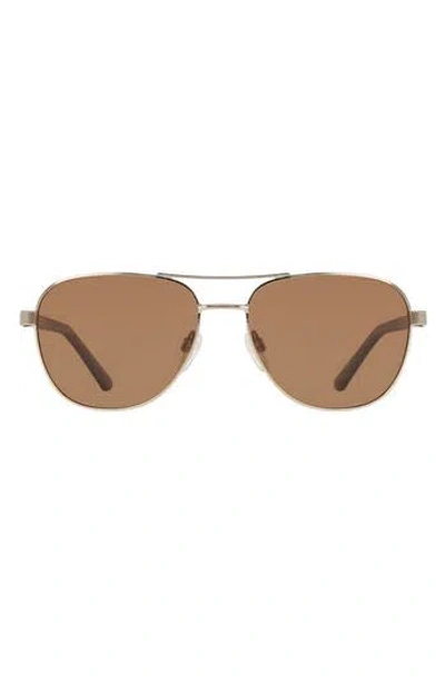 Cole Haan 55mm Aviator Sunglasses In Metallic