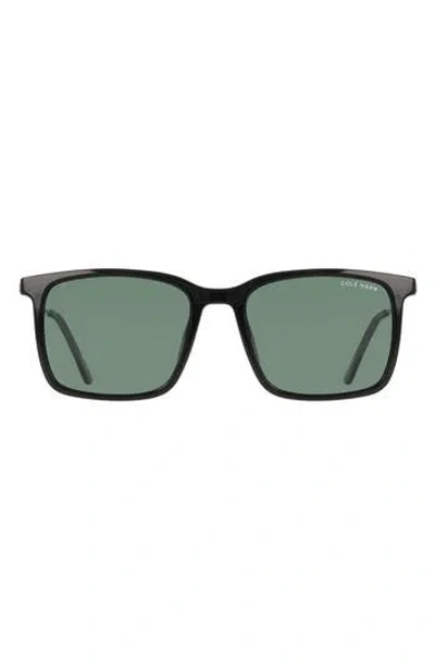 Cole Haan 55mm Rectangular Sunglasses In Black