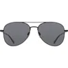 Cole Haan 57mm Aviator Sunglasses In Black