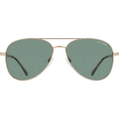 Cole Haan 57mm Aviator Sunglasses In Gold