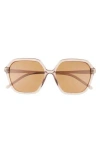 Cole Haan 57mm Modified Rectangular Sunglasses In Taupe Crystal