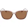 Cole Haan 57mm Polarized Square Sunglasses In Taupe Crystal
