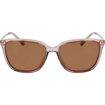 Cole Haan 57mm Polarized Square Sunglasses In Taupe Crystal