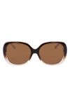 Cole Haan 58mm Polarized Round Sunglasses In Brown Gradient