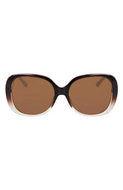 Cole Haan 58mm Polarized Round Sunglasses In Brown Gradient