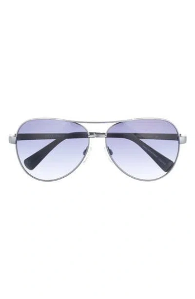 Cole Haan 59mm Heritage Aviator Sunglasses In Blue
