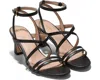 Cole Haan Addie Sandals Women's Us 9 Black Leather Round Toe Ankle Strap Khd1466
