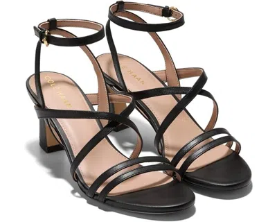 Cole Haan Addie Sandals Women's Us 9 Black Leather Round Toe Ankle Strap Khd1466