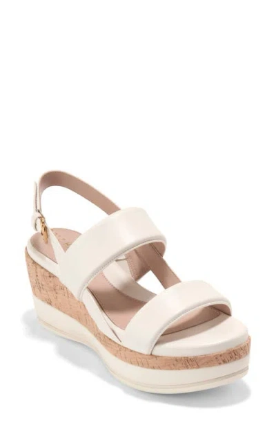 Cole Haan Aislin Slingback Platform Wedge Sandal In White
