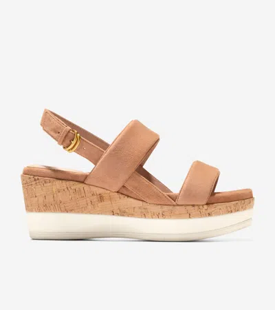Cole Haan Aislin Wedge Sandal In Caramel-natural