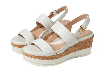Cole Haan Aislin Wedge Sandal Women's Sandals Ivory Leather/cork: 7 B - Medium In Animal Print