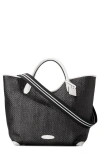 Cole Haan Amagansett Raffia Tote In Black Straw