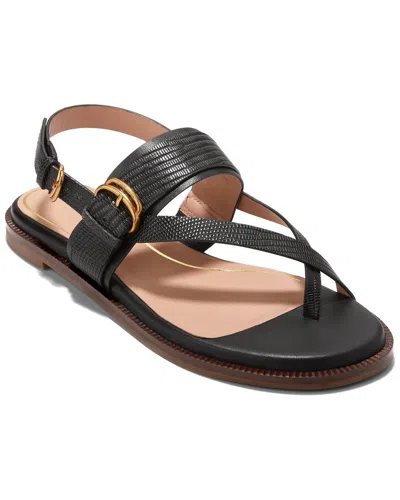 Cole Haan Anica Lux Buckle Leather Sandal In Black