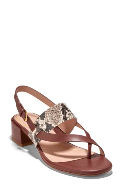 Cole Haan Anica Lux Slingback Sandal In Sandollar Soho Snake,brown Leather