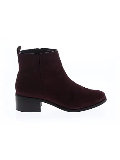 Pre-owned Cole Haan Ankle Boots In Burgundy