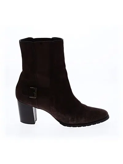 Pre-owned Cole Haan Ankle Boots In Burgundy