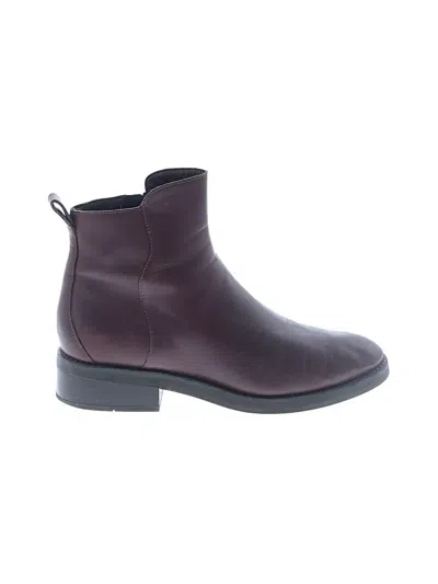 Pre-owned Cole Haan Ankle Boots In Burgundy