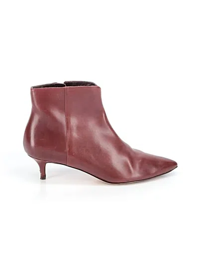 Pre-owned Cole Haan Ankle Boots In Burgundy