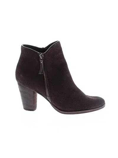 Pre-owned Cole Haan Ankle Boots In Burgundy