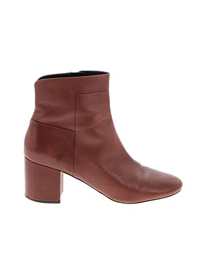 Pre-owned Cole Haan Ankle Boots In Burgundy