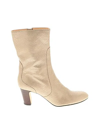 Pre-owned Cole Haan Ankle Boots In Gold