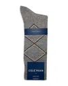 Cole Haan Argyle Crew Dress Socks In Medium Grey Heather