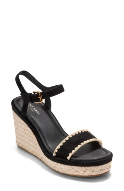 Cole Haan Asbury Cloudfeel Espadrille Wedge In Black