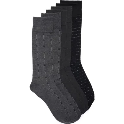 Cole Haan Assorted 3-pack Dress Socks In Black