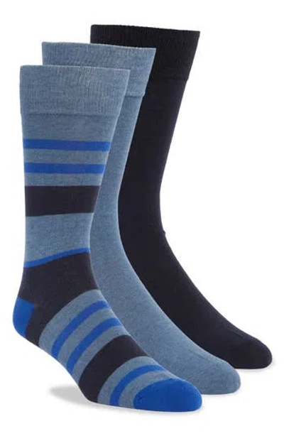 Cole Haan Assorted 3-pack Dress Socks In Navy