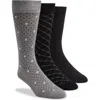 Cole Haan Assorted Dot 3-pack Dress Socks In Black