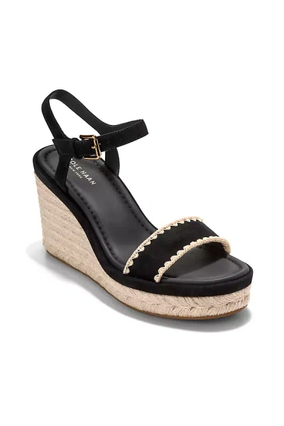 Cole Haan Cloudfeel Asbury Espadrille Wedge Sandals In Black